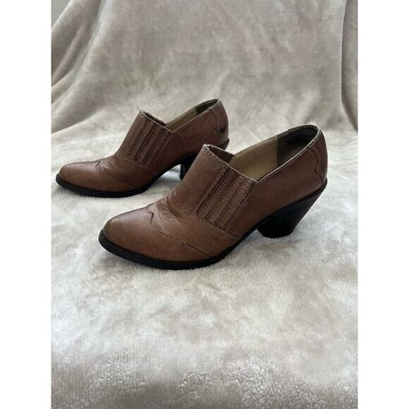 levity Shoes - Levity Daisy Mae Leather Mules Western Style Brown Size 6 Women’s